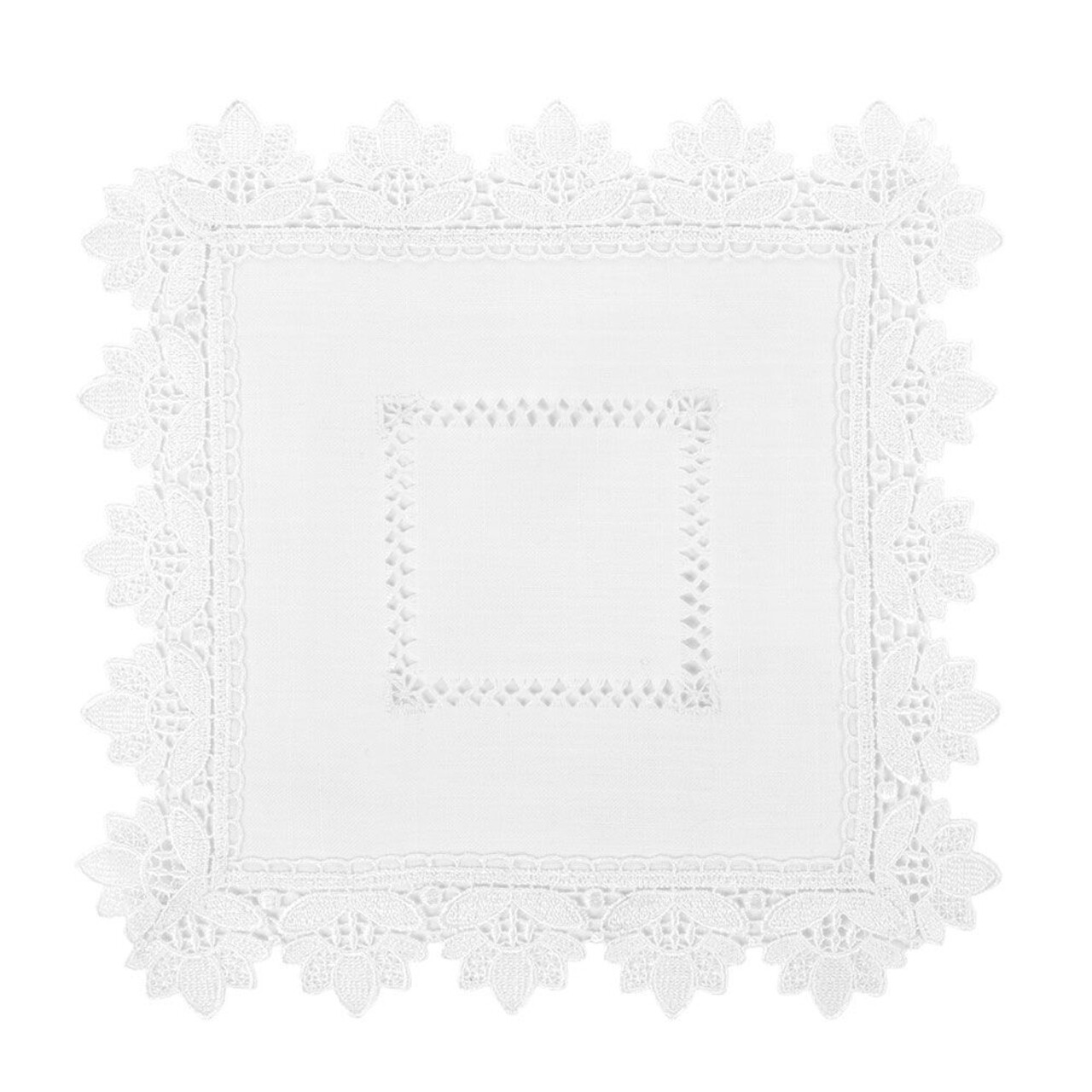 Servet de masa Mirella, Ambition, 30x30 cm, poliester, alb - imagine 3